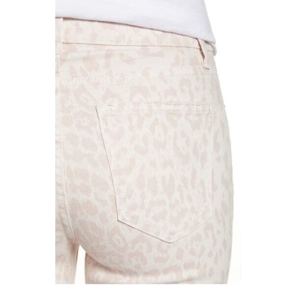 Current Elliott High-Rise Stiletto Skinny Jeans Womens 26 Pink Cropped Leopard - Picture 3 of 4